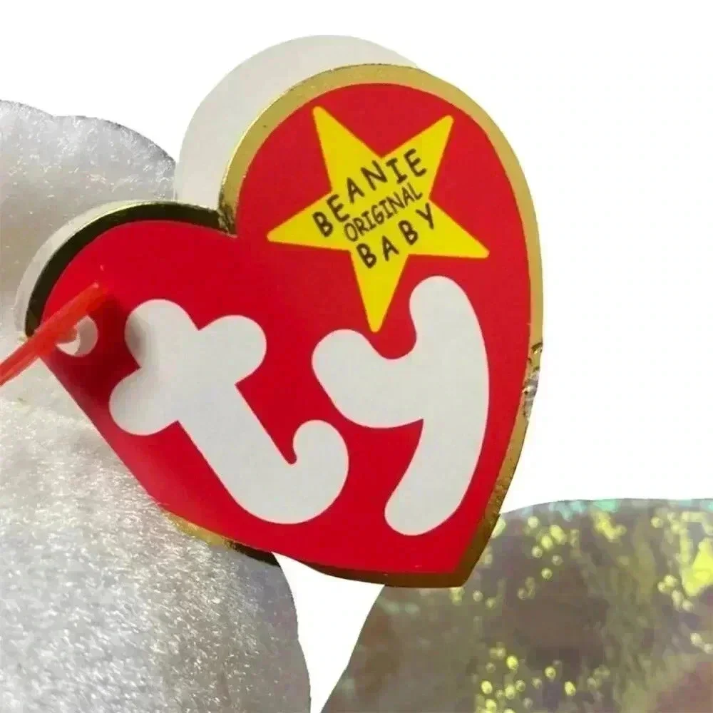 Rare Ty Beanie Baby Halo the Angel Bear 1998 - Brown Nose & Black Eyes, 8" Plush - Picture 3 of 6